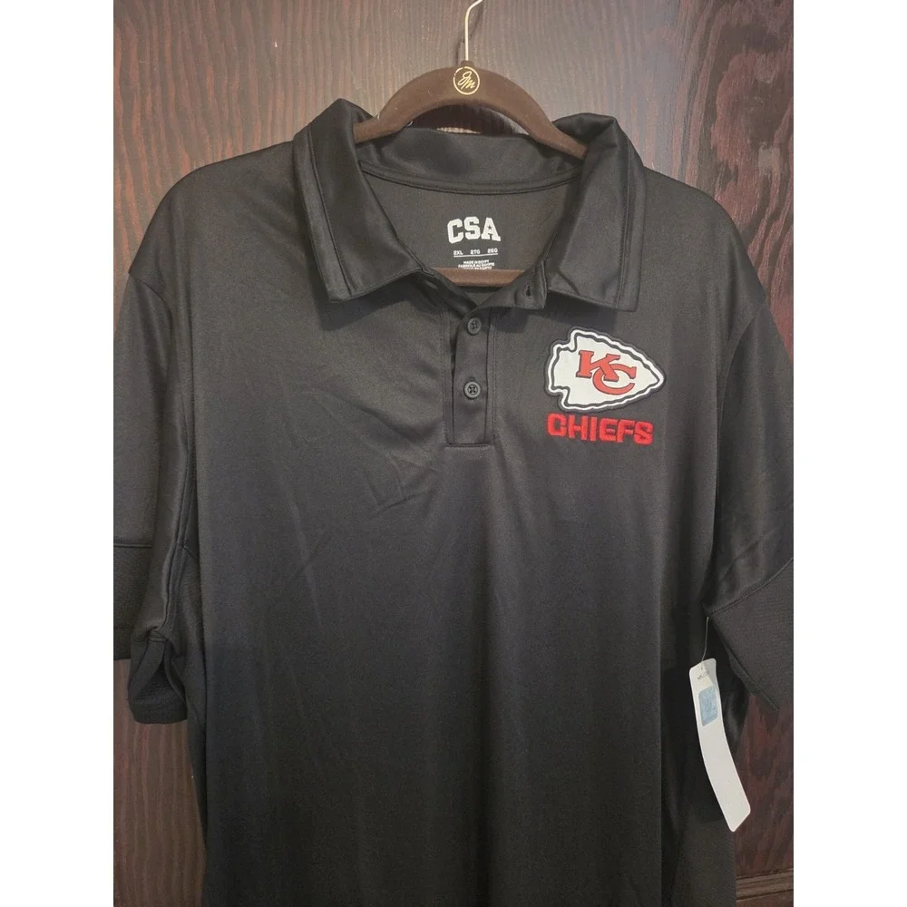 NFL Apparel Kansas City Chiefs Men's Black Polo Size 2X Football NWT Sporty - Picture 4 of 11